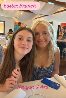 Reagan and Ava at Easter brunch